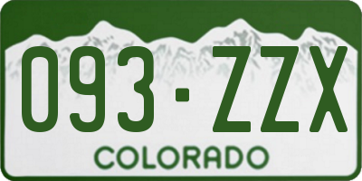 CO license plate 093ZZX
