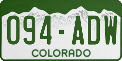 CO license plate 094ADW