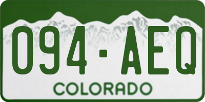 CO license plate 094AEQ
