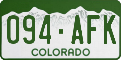 CO license plate 094AFK