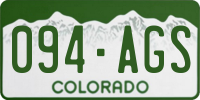 CO license plate 094AGS
