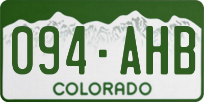 CO license plate 094AHB