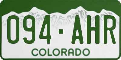 CO license plate 094AHR
