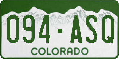 CO license plate 094ASQ