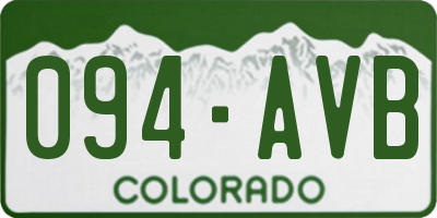 CO license plate 094AVB
