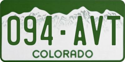 CO license plate 094AVT