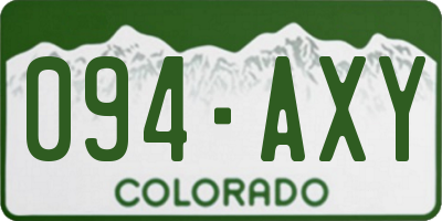 CO license plate 094AXY