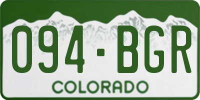 CO license plate 094BGR