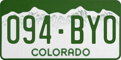 CO license plate 094BYO