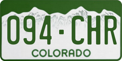 CO license plate 094CHR