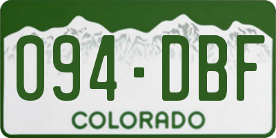 CO license plate 094DBF