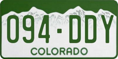 CO license plate 094DDY