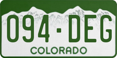 CO license plate 094DEG