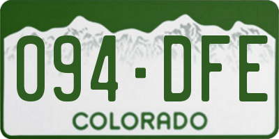 CO license plate 094DFE