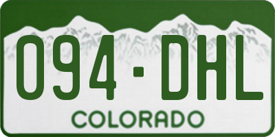 CO license plate 094DHL