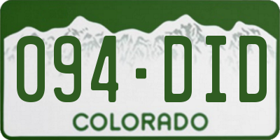 CO license plate 094DID