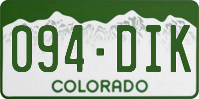 CO license plate 094DIK