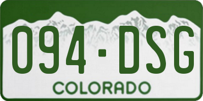 CO license plate 094DSG