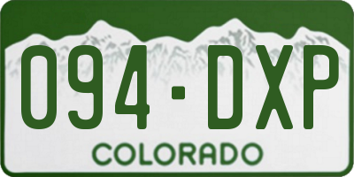 CO license plate 094DXP