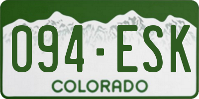 CO license plate 094ESK