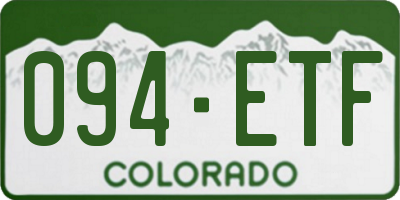 CO license plate 094ETF