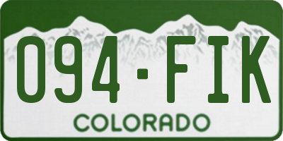 CO license plate 094FIK