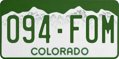 CO license plate 094FOM