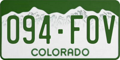 CO license plate 094FOV