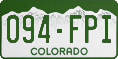 CO license plate 094FPI
