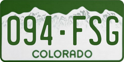 CO license plate 094FSG