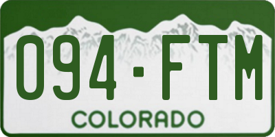 CO license plate 094FTM