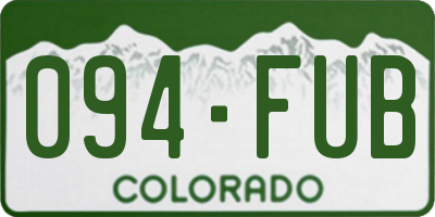 CO license plate 094FUB
