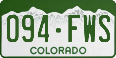 CO license plate 094FWS