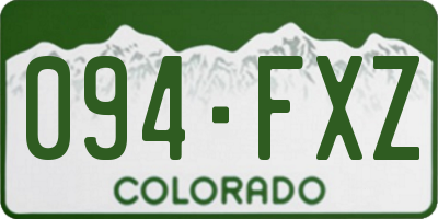 CO license plate 094FXZ