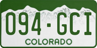 CO license plate 094GCI