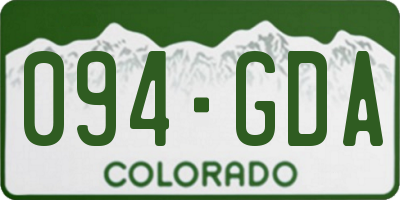 CO license plate 094GDA
