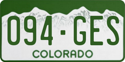 CO license plate 094GES
