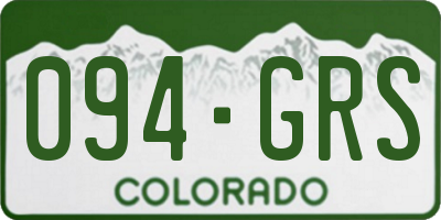 CO license plate 094GRS