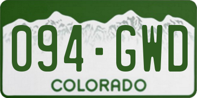 CO license plate 094GWD