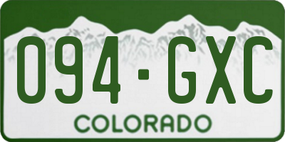 CO license plate 094GXC
