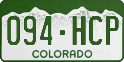 CO license plate 094HCP