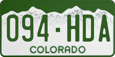 CO license plate 094HDA
