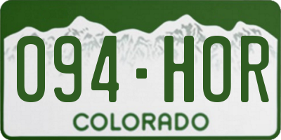 CO license plate 094HOR