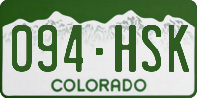 CO license plate 094HSK