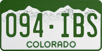 CO license plate 094IBS
