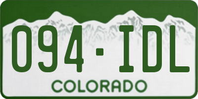 CO license plate 094IDL