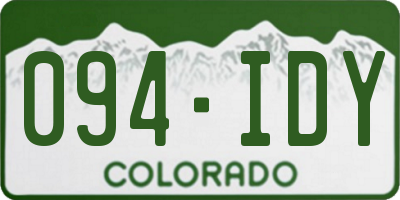 CO license plate 094IDY