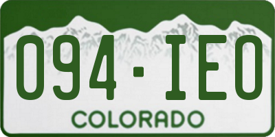 CO license plate 094IEO