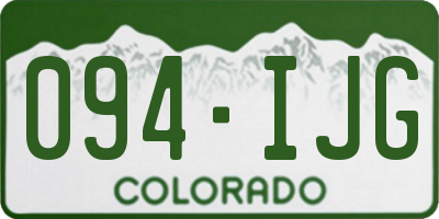 CO license plate 094IJG