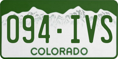 CO license plate 094IVS